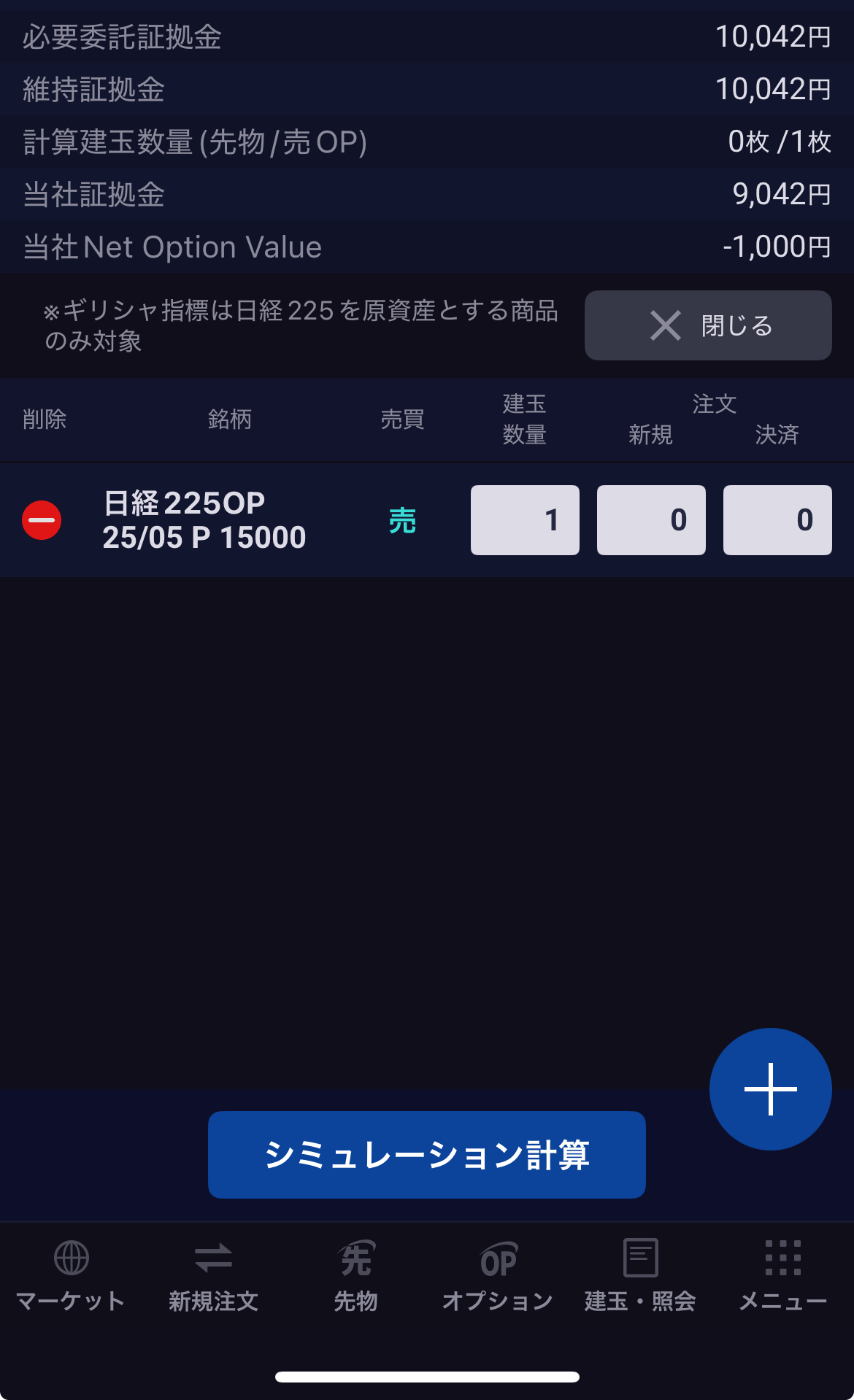 日経225オプション証拠金