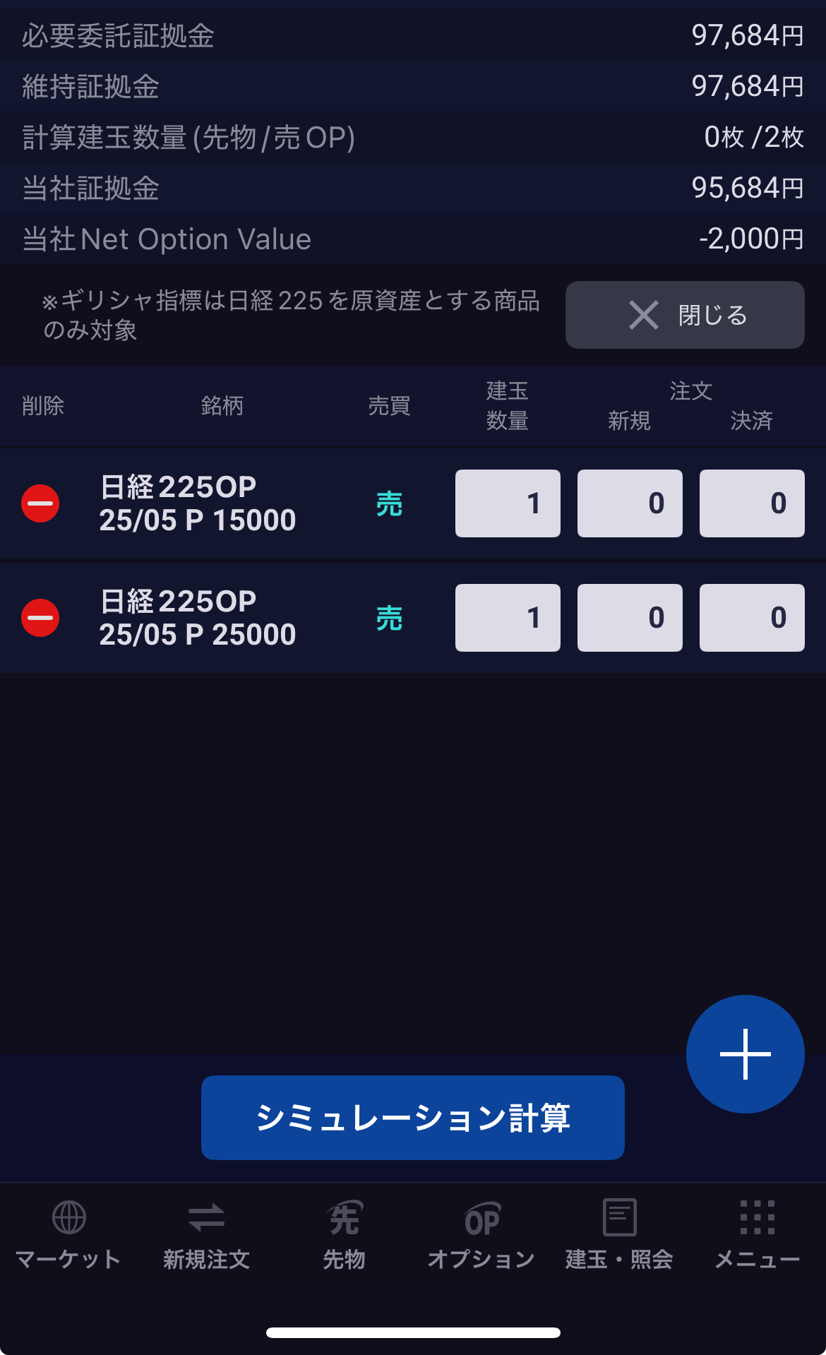 日経225オプション証拠金 