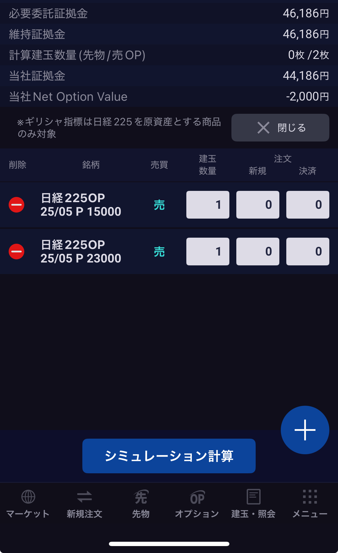 日経225オプション証拠金