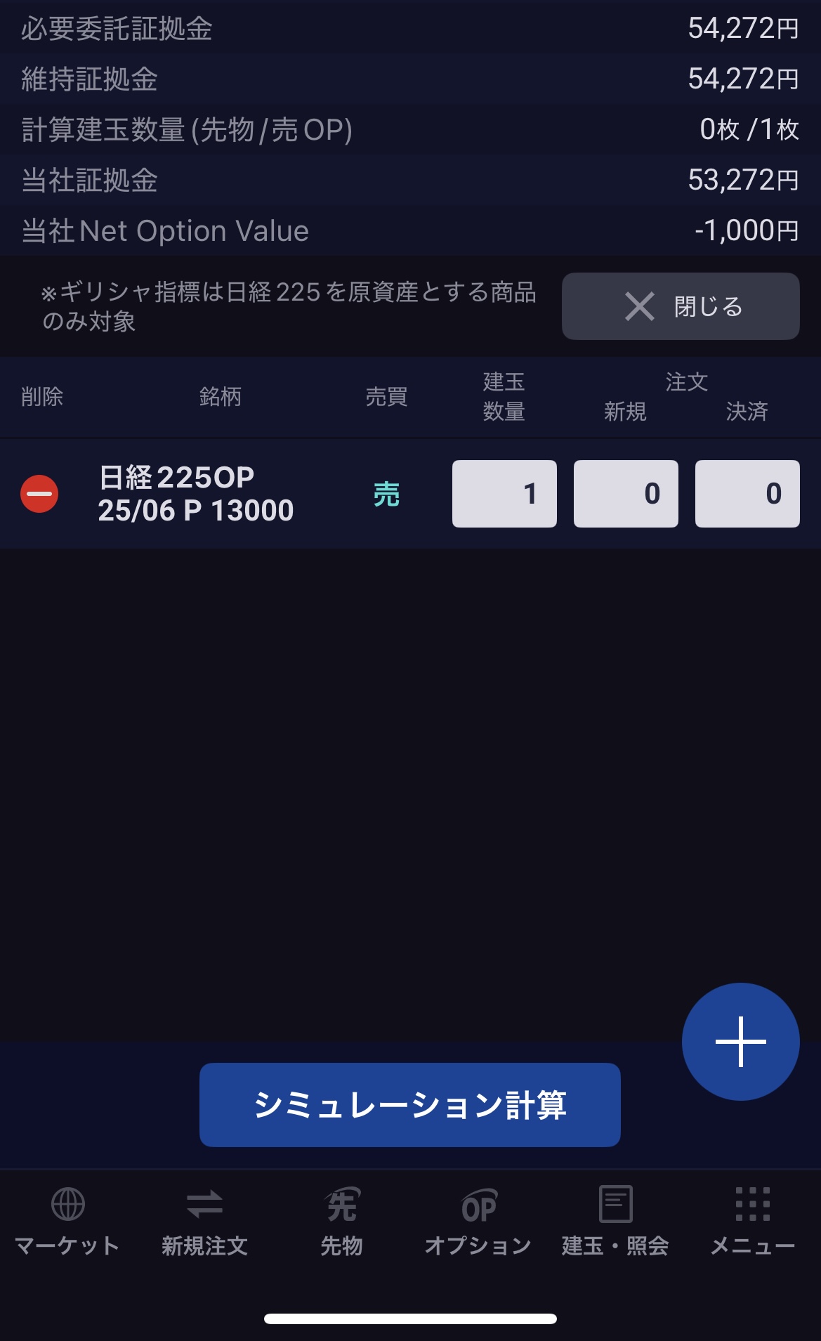 日経225オプション証拠金